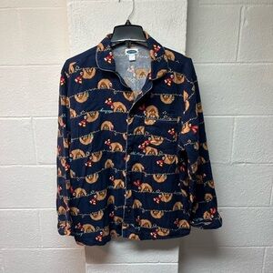 Old Navy Navy Blue Sloth Print Casual Shirt